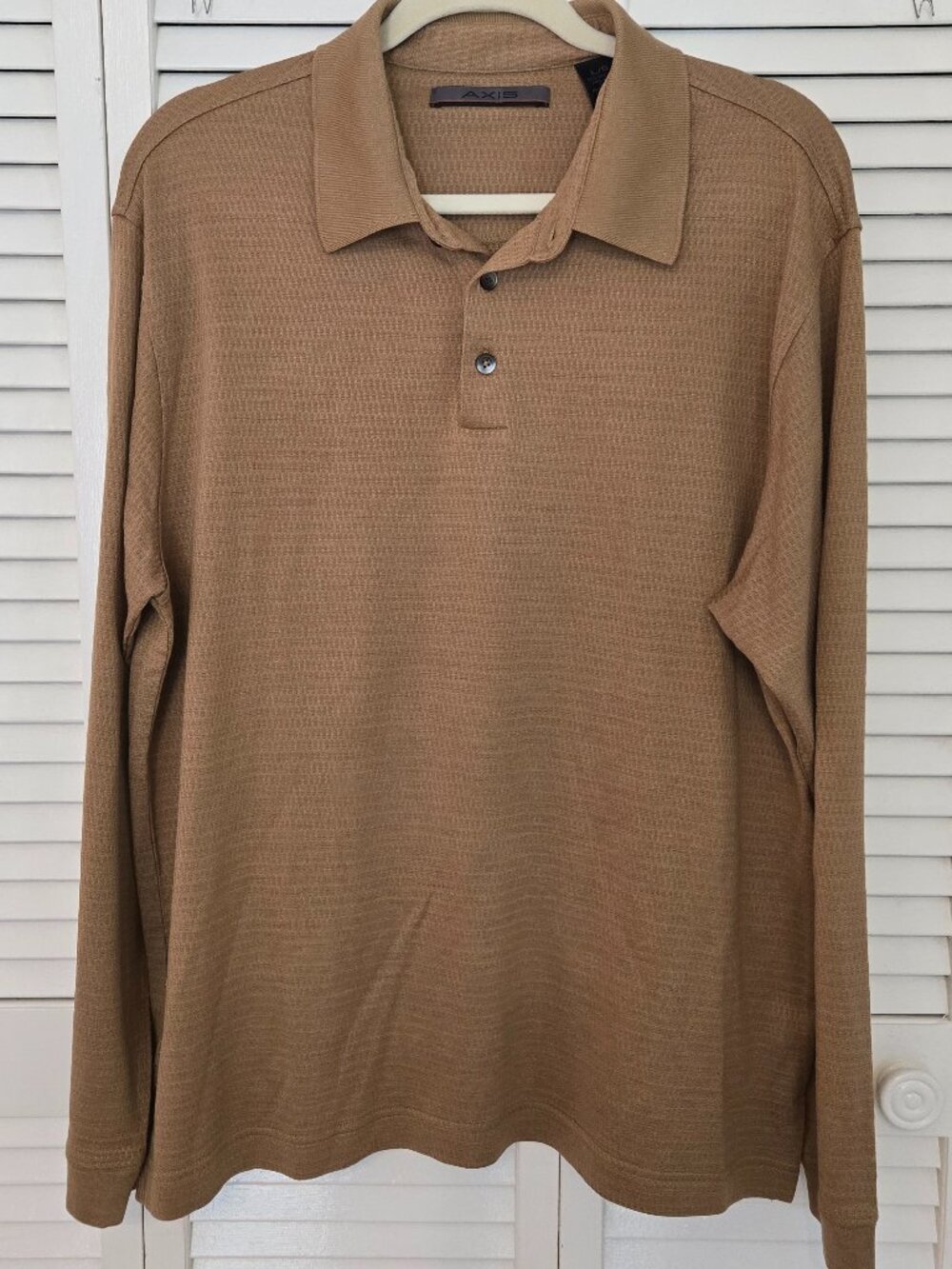 Axis Silk Wool Blend Long Sleeved Polo - Men's Size L